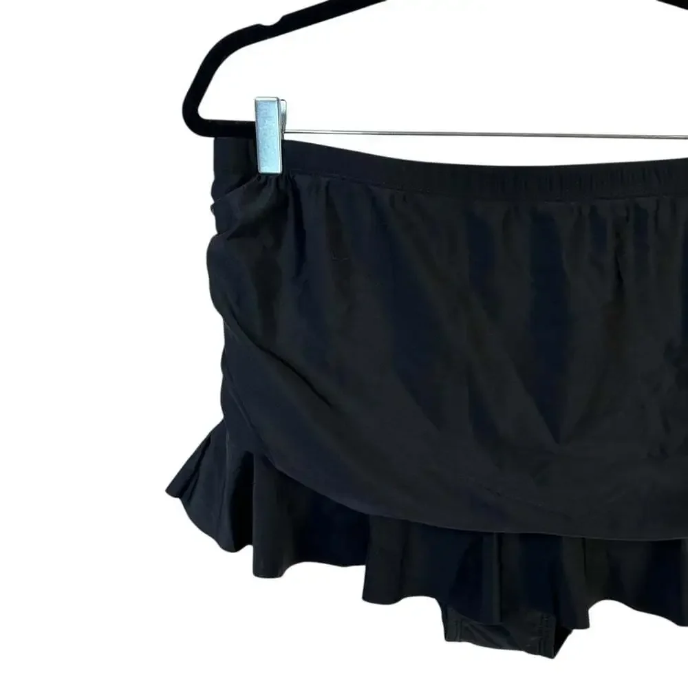 Peter Nygard Black Swim Skirt Size 14 New Bottoms Modest Fit Flowy Coverage NWT